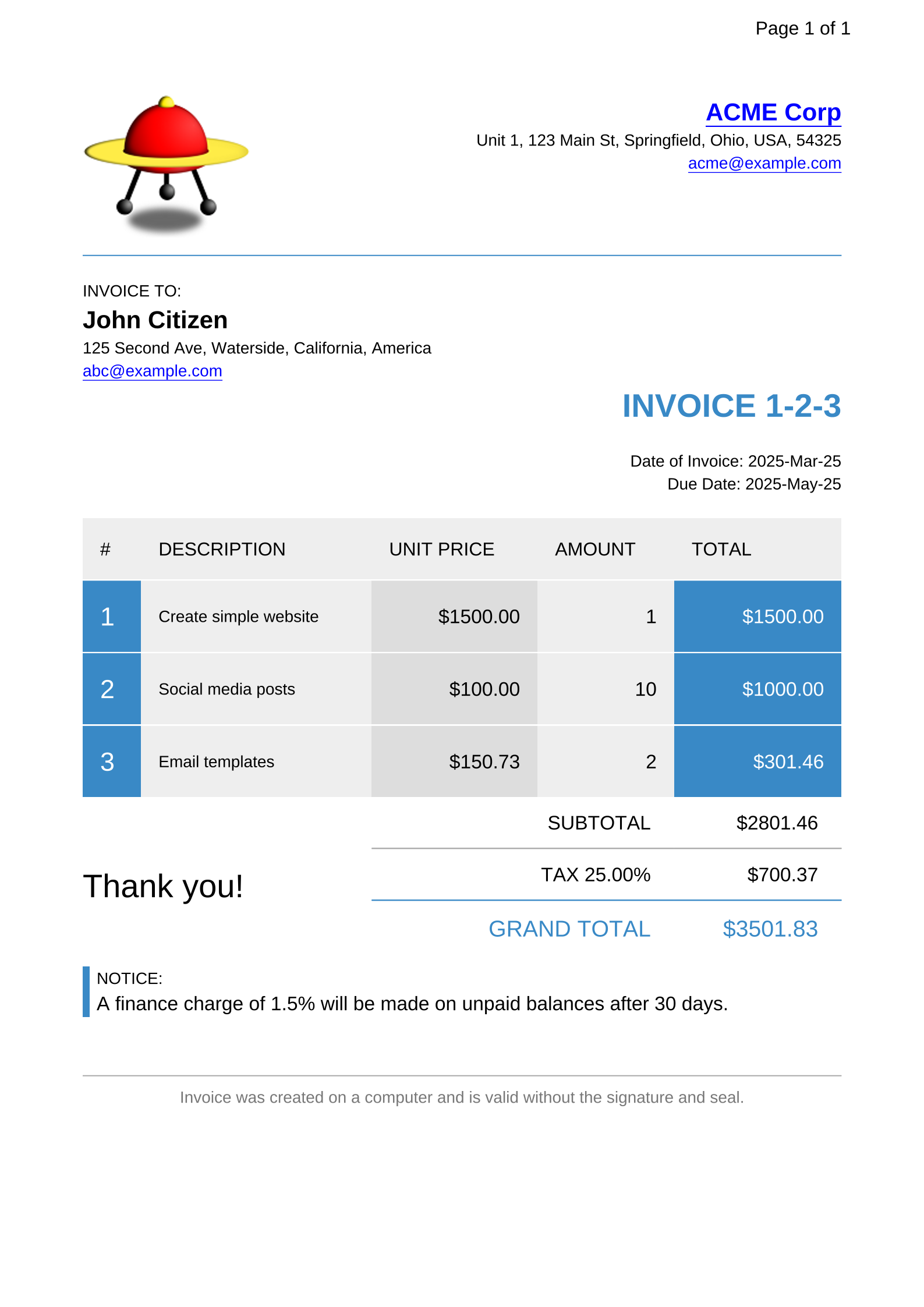 Template preview for arboshiki-invoice